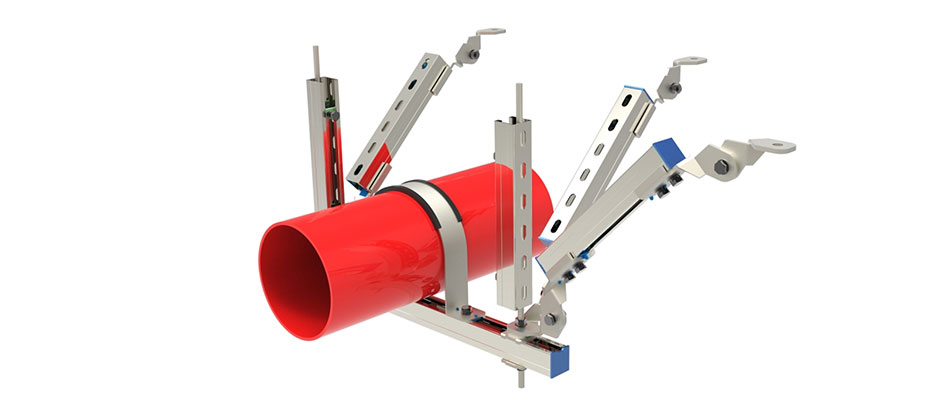 DN200以上單管雙向抗震支架