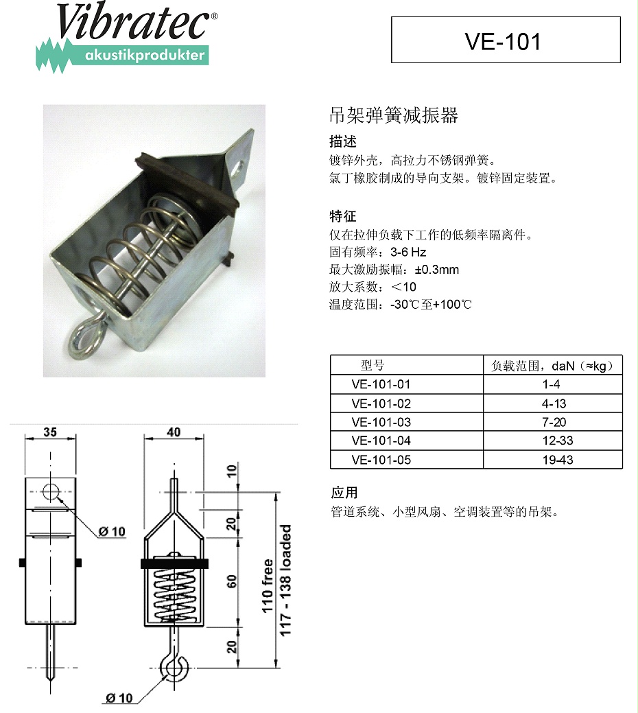 VE-101吊架彈簧減振器