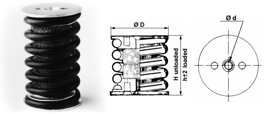 VT4414, VT4424全金屬?gòu)椈蓽p震器
