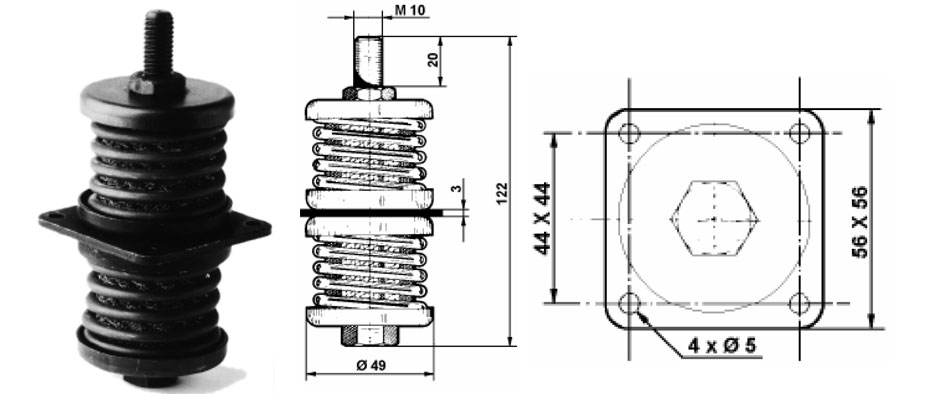 VT4570全金屬?gòu)椈蓽p震器